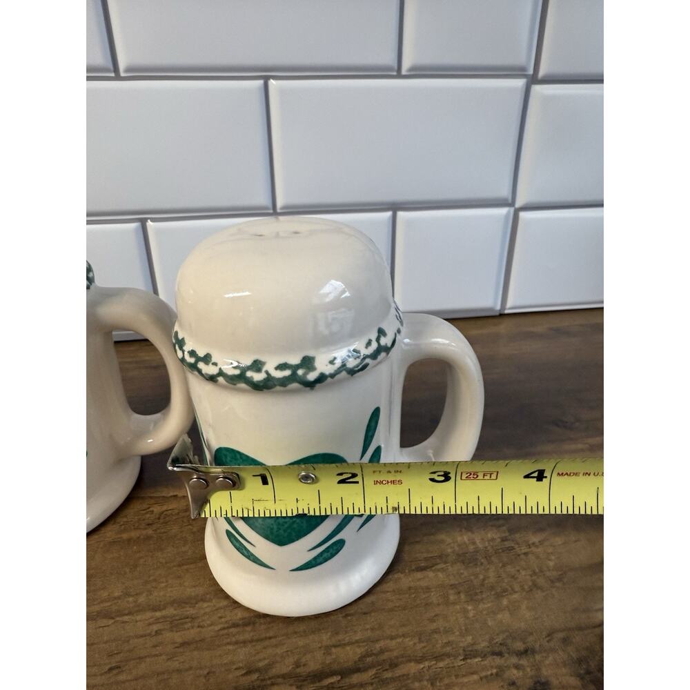 VTG Salt Pepper Shakers Napkin Holder Country Green Heart Sponge‎ Painted - Picture 13 of 13